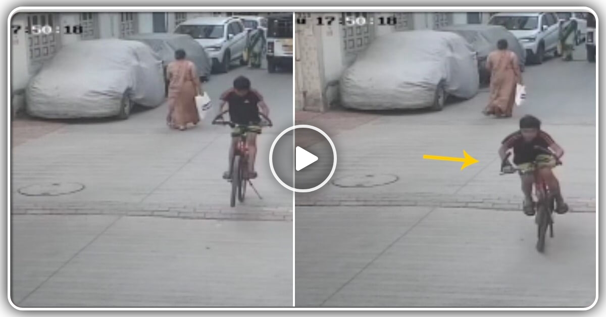 સુરતઃ સાયકલ ચલાવતી વખતે બાળક ની નાની ભૂલ એ માતા-પિતા ને દોડતા કરી દીધા, જુઓ CCTV ફૂટેજ